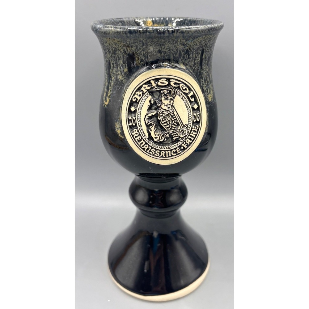 Bristol Renaissance Faire Goblet 2006 Black Ceramic Collectible Cup Souvenir